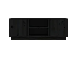 Wohnwände|TV-Wände^vidaXL TV-Schrank Schwarz 110x35x40,5 cm Massivholz Kiefür Modell 1