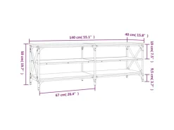 TV-Wände^vidaXL TV-Schrank Schwarz 140x40x50 cm Holzwerkstoff