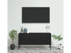 Wohnwände|TV-Wände^vidaXL TV-Schrank Schwarz 105x35x50 cm Stahl Modell 1