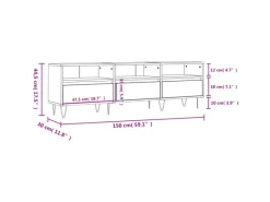 TV-Wände^vidaXL TV-Schrank Schwarz 150x30x44,5 cm Holzwerkstoff Modell 5