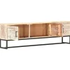 vidaXL TV-Schrank Weiß 140 × 30 × 45 cm Massivholz Akazie