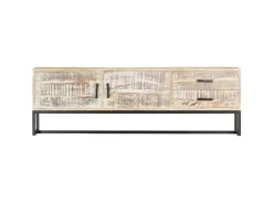 vidaXL TV-Schrank Weiß 140 × 30 × 45 cm Massivholz Akazie