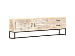 vidaXL TV-Schrank Weiß 140 × 30 × 45 cm Massivholz Akazie
