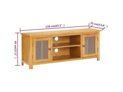 Wohnwände^vidaXL TV-Schrank 110x35x44 cm Massivholz Eiche