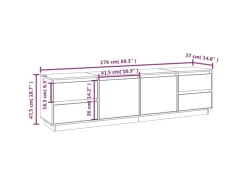 vidaXL TV-Schrank 176x37x47,5 cm Massivholz Kiefür