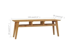 vidaXL TV-Schrank 120x35x45 cm Teak Massivholz