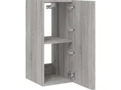 vidaXL TV-Wandschrank mit LED-Leuchten Grau Sonoma 30,5x35x70 cm