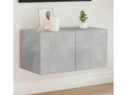 Wohnwände|TV-Wände^vidaXL TV-Wandschrank mit LED-Leuchten Betongrau 60x35x31 cm