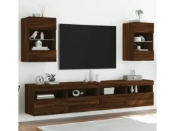vidaXL TV-Wandschrank mit LED-Leuchten Braun Eichen-Optik 40x30x60,5cm