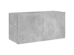 Wohnwände|Schweberegale^vidaXL TV-Wandschrank mit LED-Leuchten Betongrau 80x35x41 cm