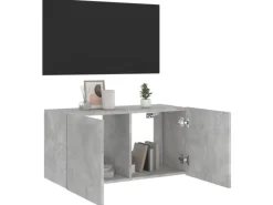 Wohnwände|Schweberegale^vidaXL TV-Wandschrank mit LED-Leuchten Betongrau 80x35x41 cm