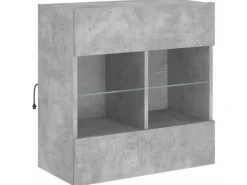 vidaXL TV-Wandschrank mit LED-Leuchten Betongrau 58,5x30x60,5 cm