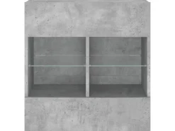 vidaXL TV-Wandschrank mit LED-Leuchten Betongrau 58,5x30x60,5 cm