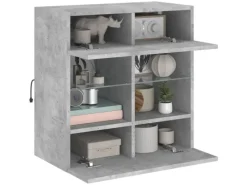 vidaXL TV-Wandschrank mit LED-Leuchten Betongrau 58,5x30x60,5 cm