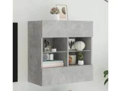 vidaXL TV-Wandschrank mit LED-Leuchten Betongrau 58,5x30x60,5 cm