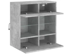 vidaXL TV-Wandschrank mit LED-Leuchten Betongrau 58,5x30x60,5 cm