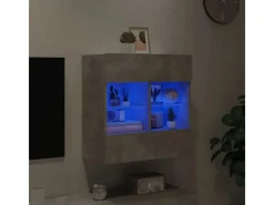 vidaXL TV-Wandschrank mit LED-Leuchten Betongrau 58,5x30x60,5 cm