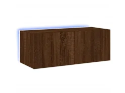 vidaXL TV-Wandschrank mit LED-Leuchten Braun Eichen-Optik 80x35x31 cm
