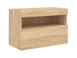 Wohnwände^vidaXL TV-Wandschrank mit LED-Leuchten Sonoma-Eiche 60x30x40 cm