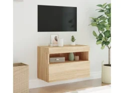 Wohnwände^vidaXL TV-Wandschrank mit LED-Leuchten Sonoma-Eiche 60x30x40 cm