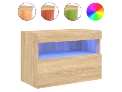 Wohnwände^vidaXL TV-Wandschrank mit LED-Leuchten Sonoma-Eiche 60x30x40 cm