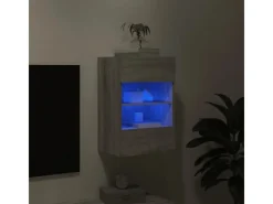 Wohnwände^vidaXL TV-Wandschrank mit LED-Leuchten Grau Sonoma 40x30x60,5 cm