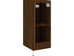 Wohnwände^vidaXL TV-Wandschrank mit LED-Leuchten Braun Eichen-Optik 30,5x35x70cm