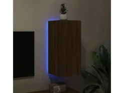 Wohnwände^vidaXL TV-Wandschrank mit LED-Leuchten Braun Eichen-Optik 30,5x35x70cm