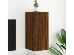 Wohnwände^vidaXL TV-Wandschrank mit LED-Leuchten Braun Eichen-Optik 30,5x35x70cm