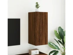 Wohnwände^vidaXL TV-Wandschrank mit LED-Leuchten Braun Eichen-Optik 30,5x35x70cm