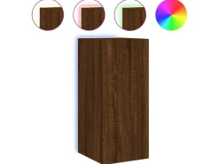 Wohnwände^vidaXL TV-Wandschrank mit LED-Leuchten Braun Eichen-Optik 30,5x35x70cm