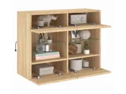 vidaXL TV-Wandschrank mit LED-Leuchten Sonoma-Eiche 78,5x30x60,5 cm