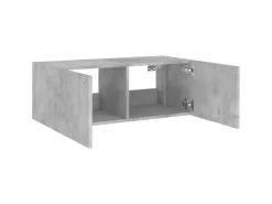 Wohnwände^vidaXL TV-Wandschrank mit LED-Leuchten Betongrau 80x35x31 cm