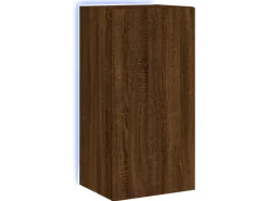 Wohnwände^vidaXL TV-Wandschrank mit LED-Leuchten Braun Eichen-Optik 40,5x35x80cm