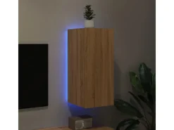 vidaXL TV-Wandschrank mit LED-Leuchten Sonoma-Eiche 30,5x35x70 cm