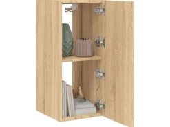 vidaXL TV-Wandschrank mit LED-Leuchten Sonoma-Eiche 30,5x35x70 cm