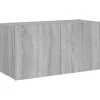vidaXL TV-Wandschrank mit LED-Leuchten Grau Sonoma 80x35x41 cm