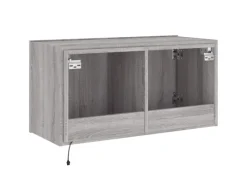vidaXL TV-Wandschrank mit LED-Leuchten Grau Sonoma 80x35x41 cm