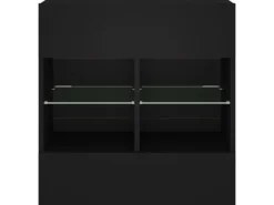 TV-Wände|Wohnwände^vidaXL TV-Wandschrank mit LED-Leuchten Schwarz 58,5x30x60,5 cm