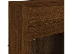 Wohnwände^vidaXL TV-Wandschrank mit LED-Leuchten Braun Eichen-Optik 2