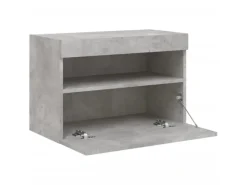 Wohnwände^vidaXL TV-Wandschrank mit LED-Leuchten Betongrau 60x30x40 cm