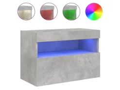 Wohnwände^vidaXL TV-Wandschrank mit LED-Leuchten Betongrau 60x30x40 cm