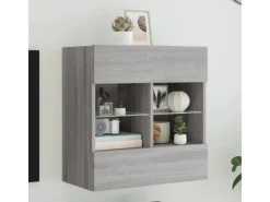vidaXL TV-Wandschrank mit LED-Leuchten Grau Sonoma 58,5x30x60,5 cm