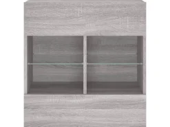 vidaXL TV-Wandschrank mit LED-Leuchten Grau Sonoma 58,5x30x60,5 cm