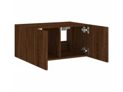 Wohnwände^vidaXL TV-Wandschrank mit LED-Leuchten Braun Eichen-Optik 60x35x31 cm