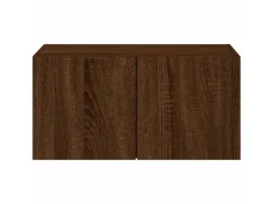 Wohnwände^vidaXL TV-Wandschrank mit LED-Leuchten Braun Eichen-Optik 60x35x31 cm