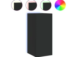TV-Wände^vidaXL TV-Wandschrank mit LED-Leuchten Schwarz 30,5x35x70 cm