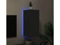 TV-Wände^vidaXL TV-Wandschrank mit LED-Leuchten Schwarz 30,5x35x70 cm