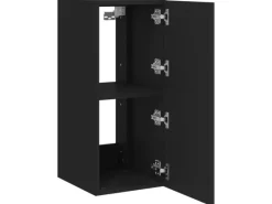TV-Wände^vidaXL TV-Wandschrank mit LED-Leuchten Schwarz 30,5x35x70 cm