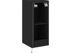 TV-Wände^vidaXL TV-Wandschrank mit LED-Leuchten Schwarz 30,5x35x70 cm